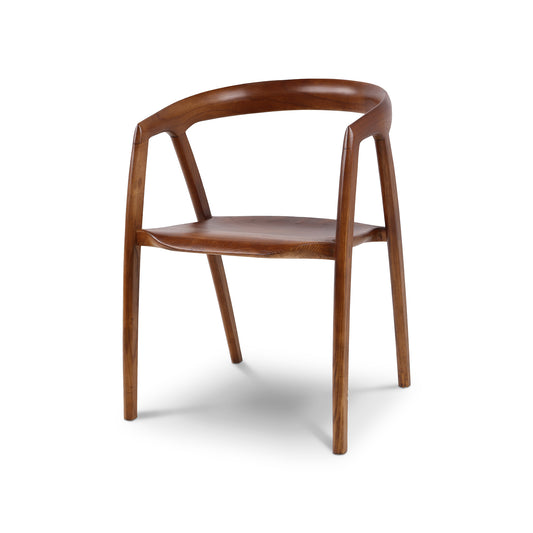 Silla Reva de madera sólida olmo con diseño curvo – vaoli