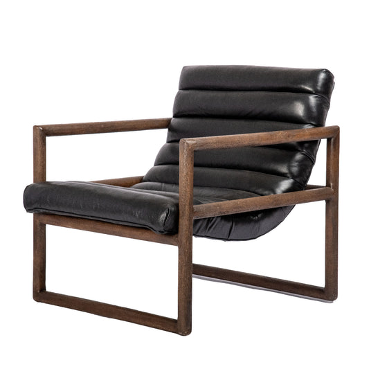 Sillón Marsh de encino y piel de calidad – Vaoli